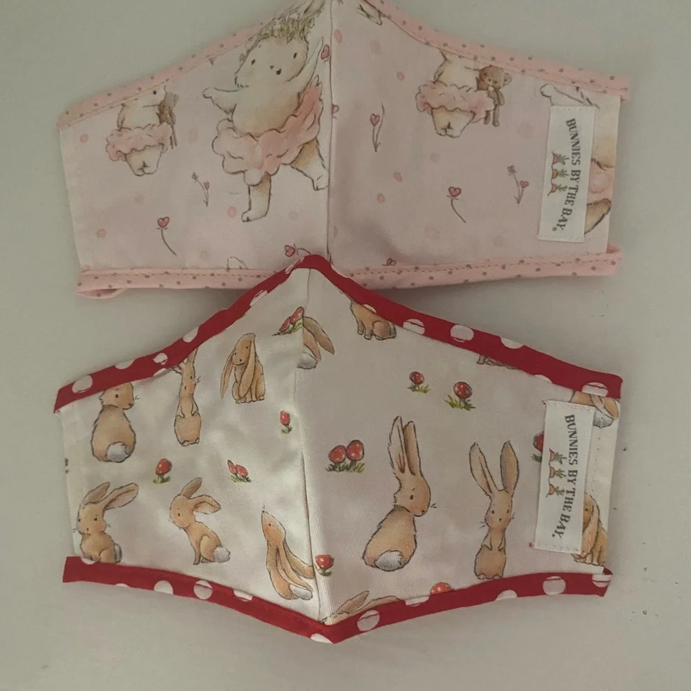 2 Bunnies By The Bay Kids Face Masks Harey & Blossom